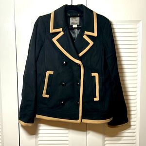 J.Crew black pea coat style cropped wool jacket